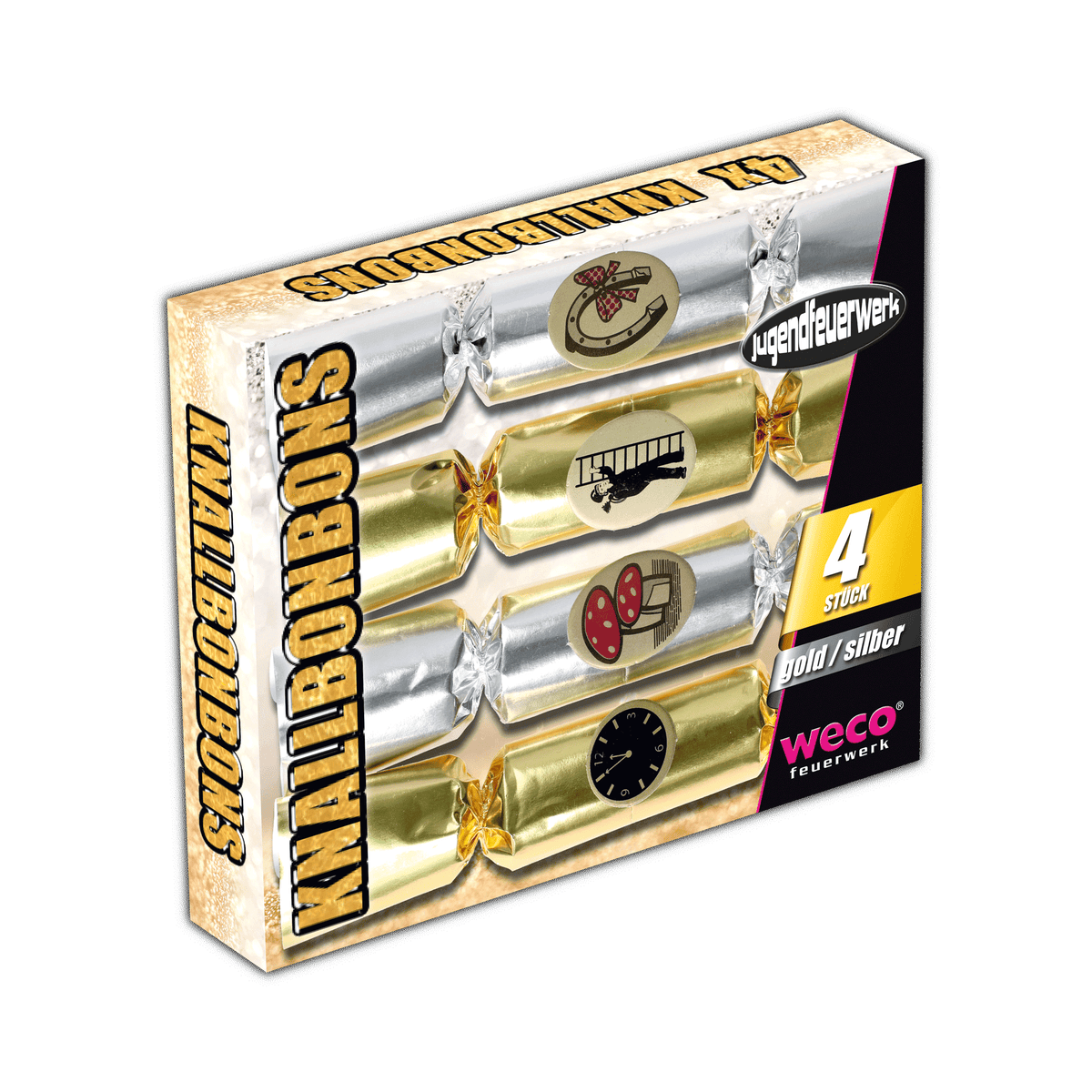 Knallbonbons groß, gold/silber