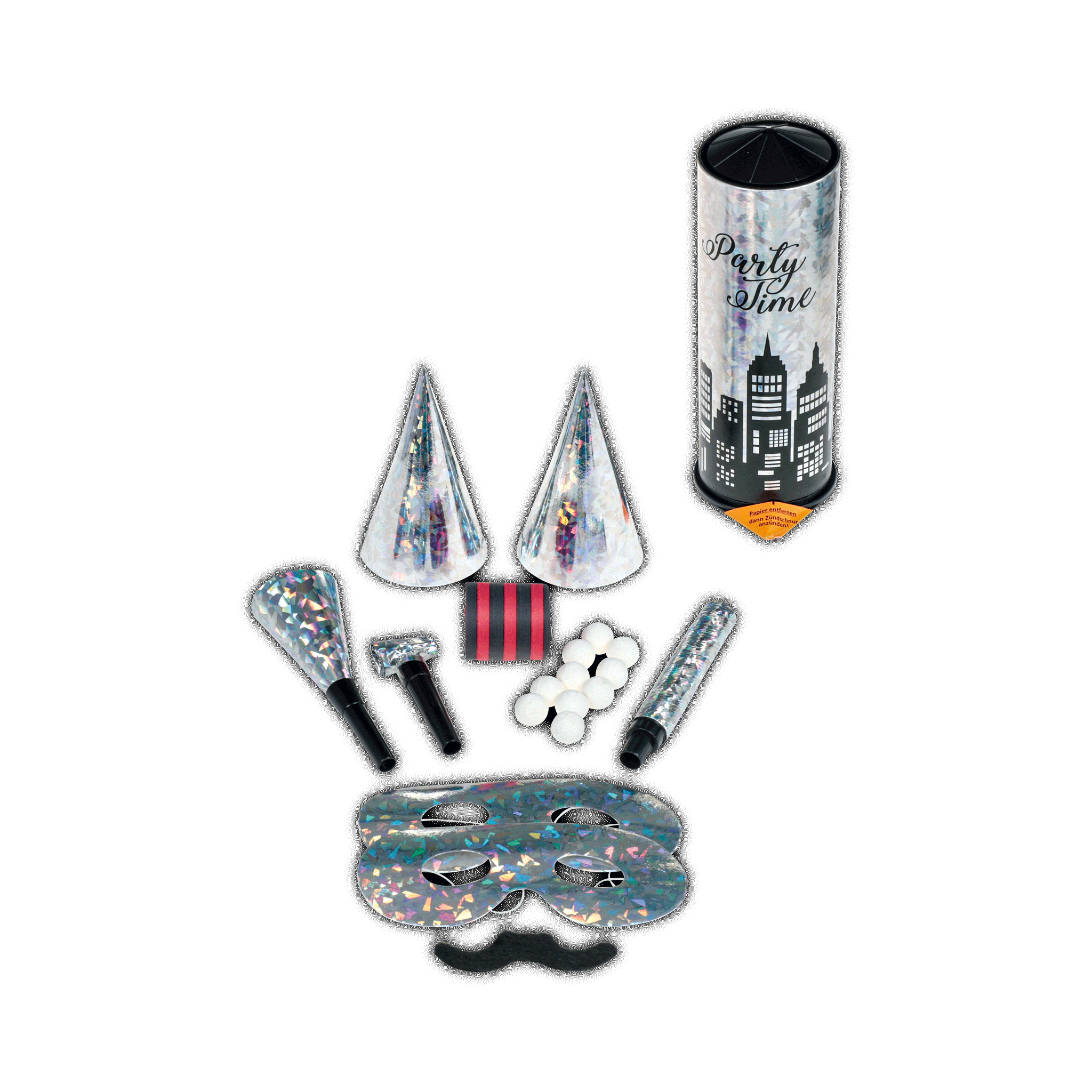 Tischbombe Party Time silber