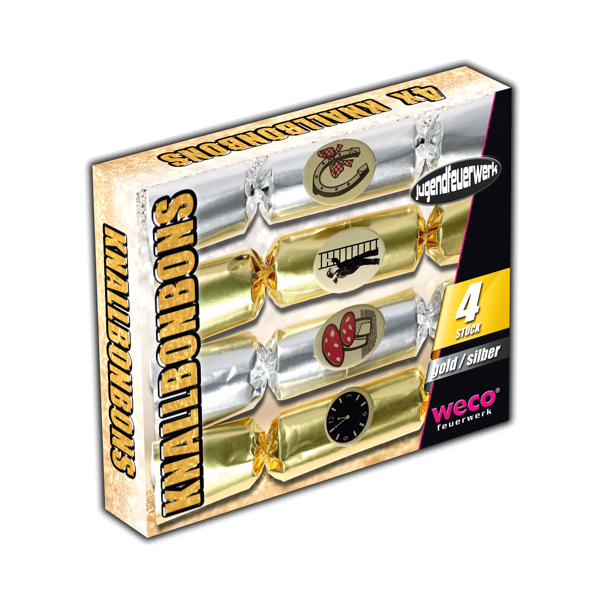 Knallbonbons groß, gold/silber