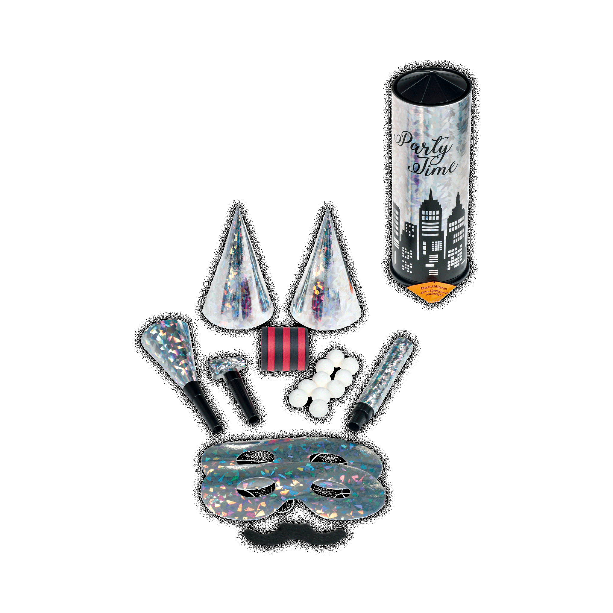 Tischbombe Party Time silber